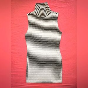 Forever 21 Striped Sleeveless Turtleneck Dress
